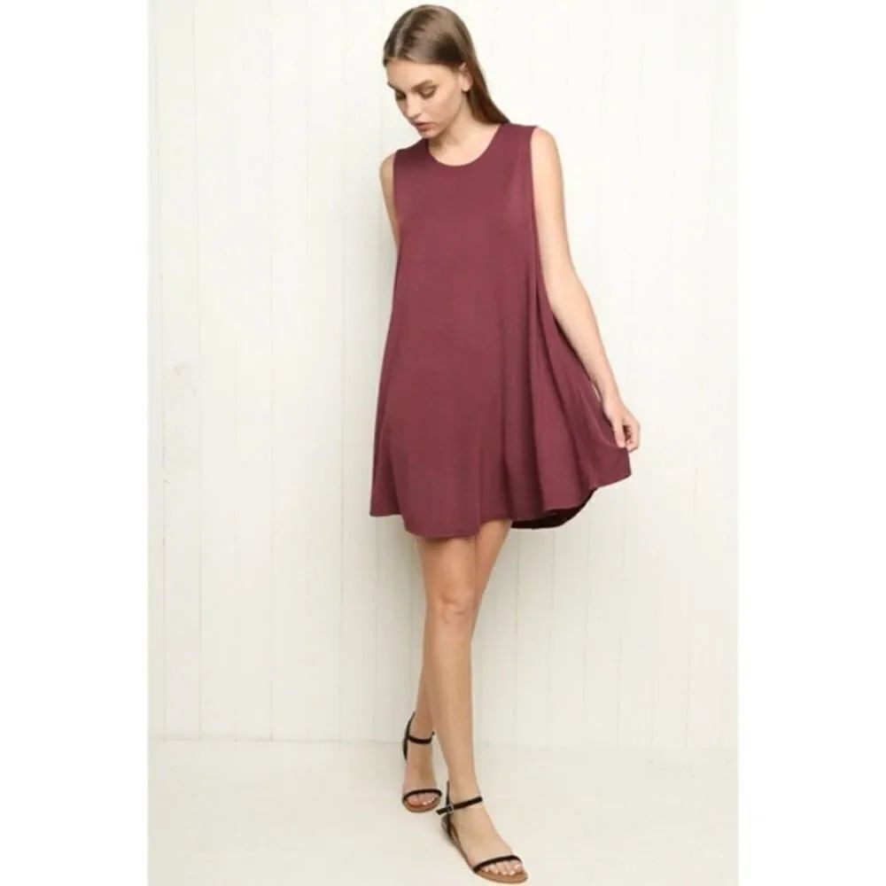✨ Brandy Melville Alena Swing Dress in Burgundy✨